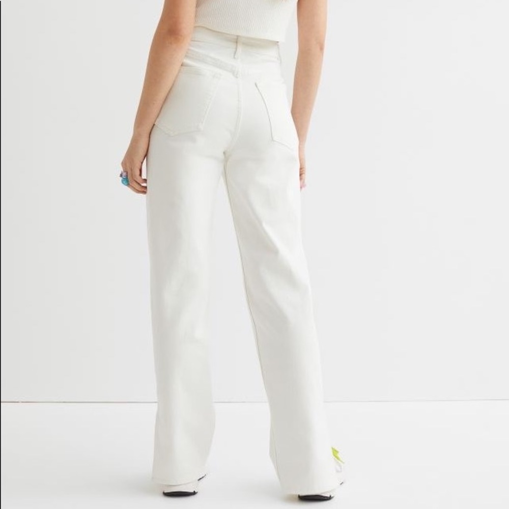 H&M White Straight Leg Jeans